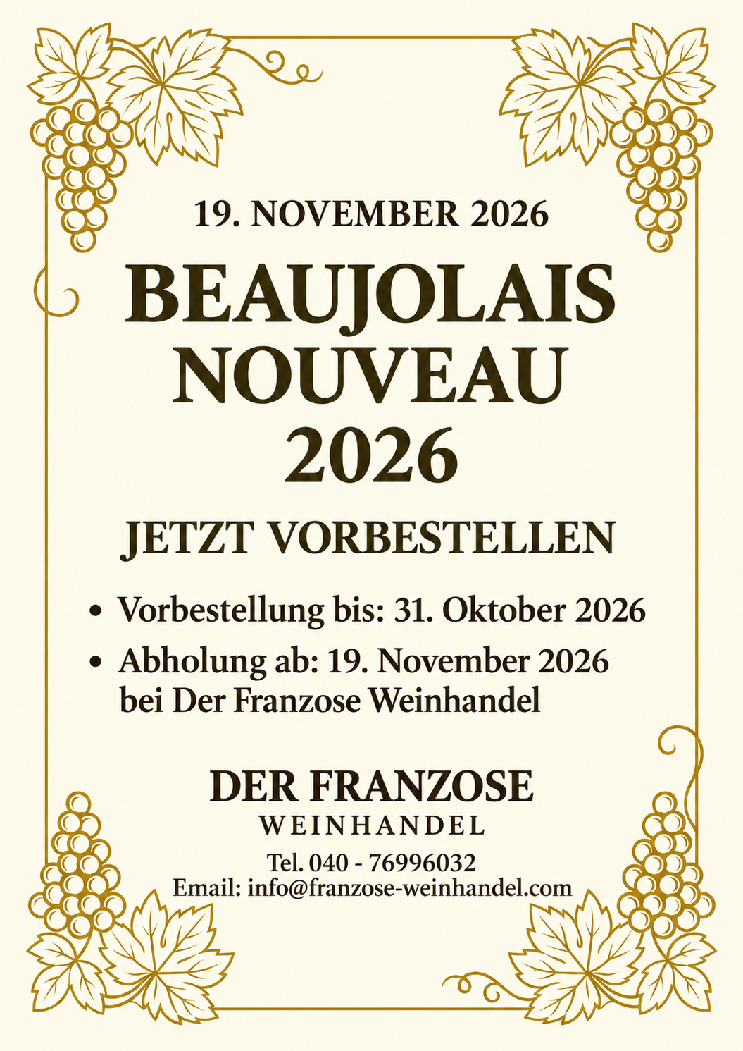 Vorbestellung Beaujolais Nouveau 2026